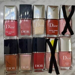 Dior Nail Polish Collection - Pink, Red, Pearl Hues (10) colors.
